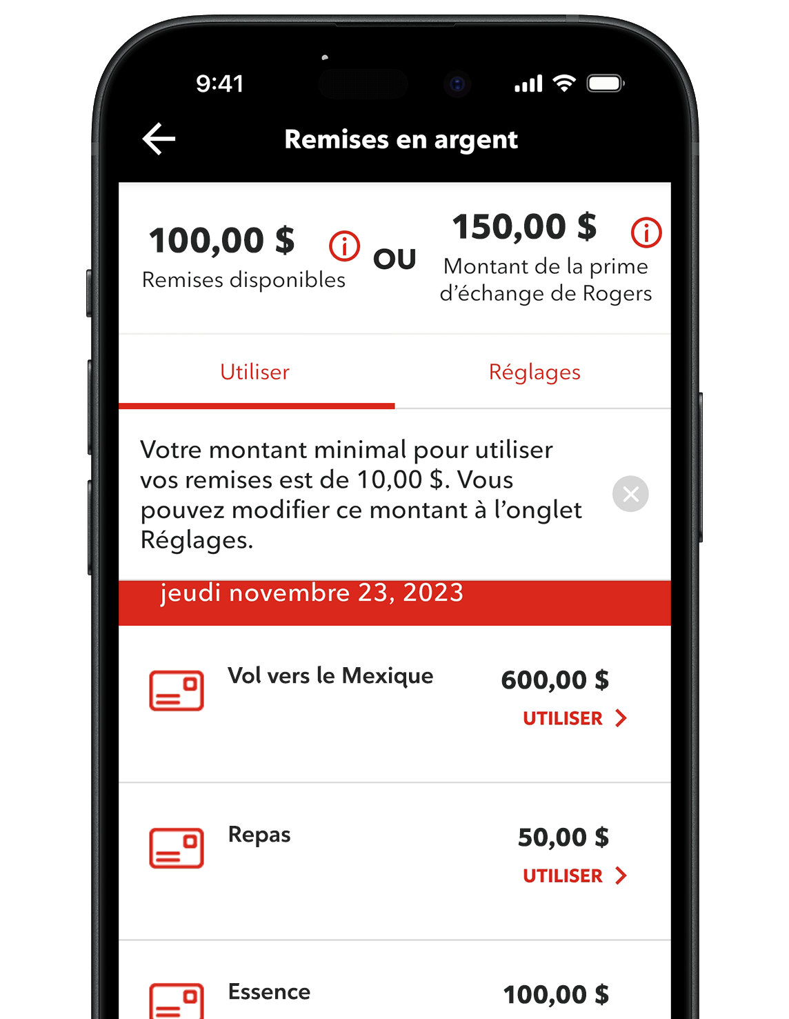 Rogers Bank App interface